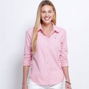 Vineyard Vines Pink Cotton Gingham Checkered Shirt Size 6